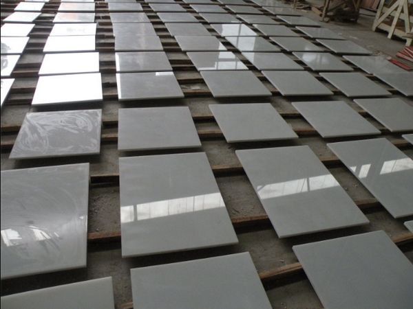 polished white marble tile