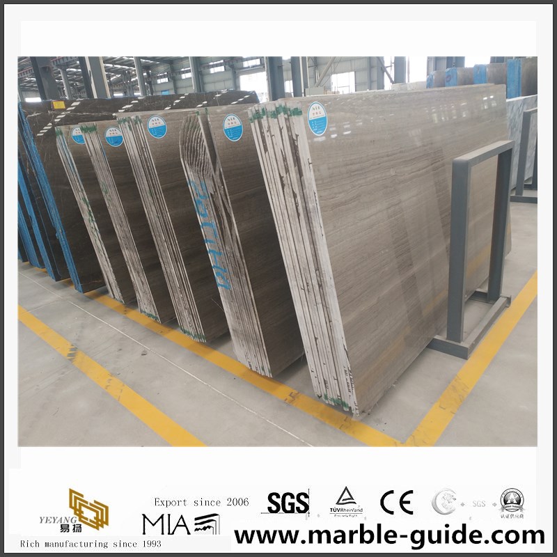 Wooden Grey Marble Slabs in stock for sale
