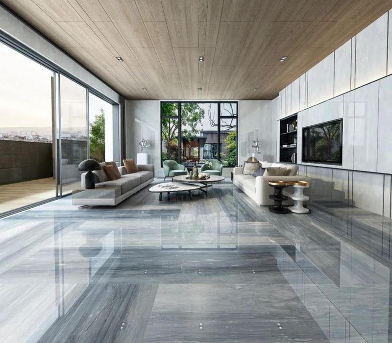 Straight light veins marble for flooring