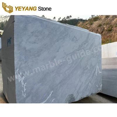 প্রাকৃতিক সাদা এবং ধূসর মার্বেল স্টোন ব্লক নিজস্ব কোয়ারি