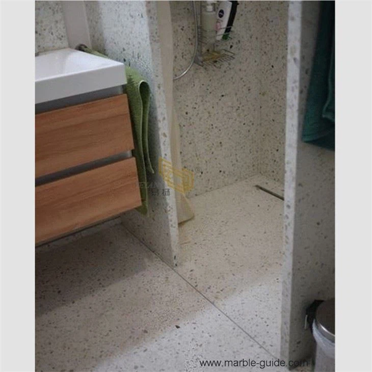 সাদা Terrazzo বাথরুম ভ্যানিটি শীর্ষ