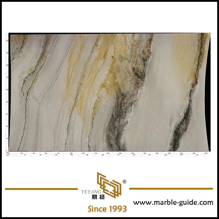 Beige Color Luxury Stone Rainbow Impression Marble For Kitchen